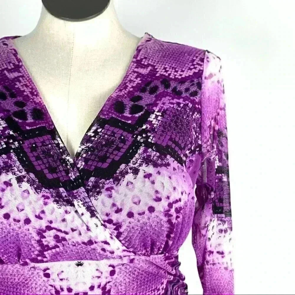 INC International concepts top size XL python faux wrap sheer vintage Y2k - Picture 2 of 8